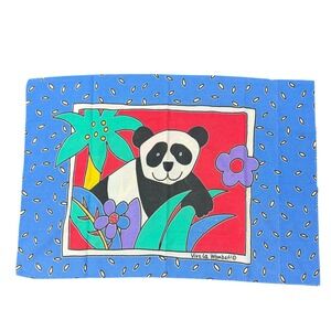 Vintage Viva La Wombat Panda Tiger Pillowcase Double Sided Pop Art Australia 90s